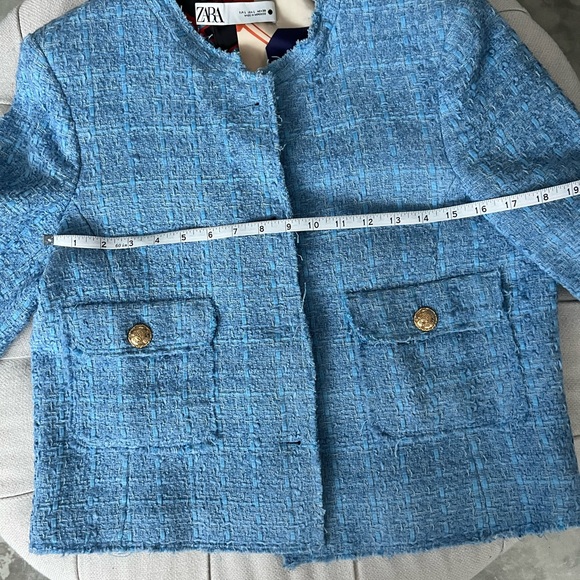 Zara Tweed Blazer/Jacket blue - Picture 7 of 10
